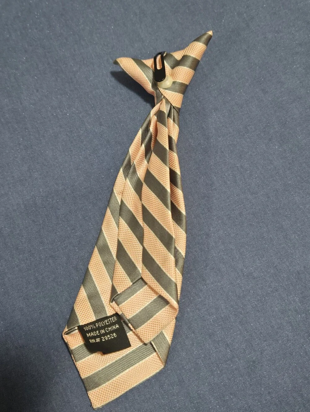 Boys Pink & Gray Striped Clip-On 